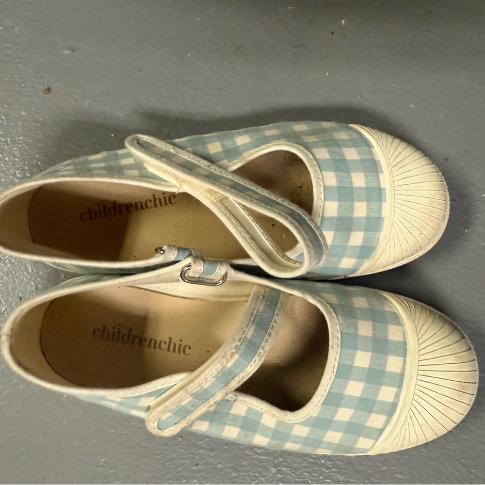 Children Chic Blue Checkered Kids Shoes
